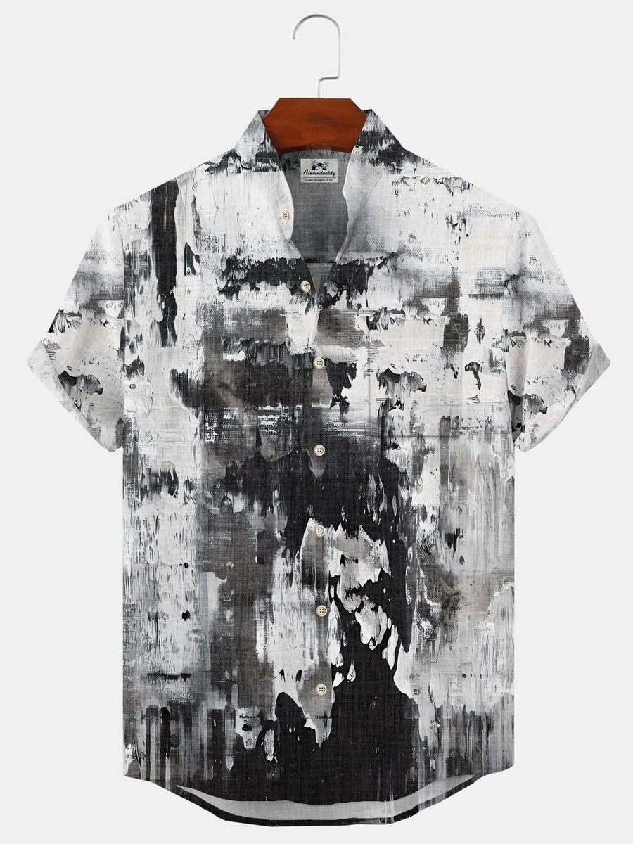 Black White Ombre/tie-Dye Casual Shirts - Alohadaddy – AlohaDaddy